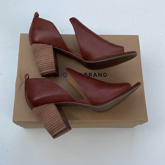Lucky Brand Junai Leather Peep Toe Bootie - Picture 4 of 7